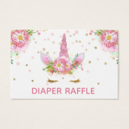 Unicorns in Bloom Diaper Raffle Visitekaartje