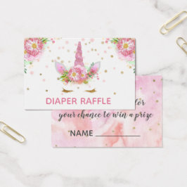 Unicorns in Bloom Diaper Raffle Visitekaartje