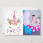 Unicorns in Bloom Hartelijk dank Kaart (Voorkant)