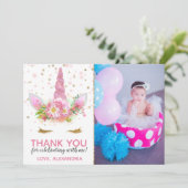 Unicorns in Bloom Hartelijk dank Kaart (Staand voorkant)