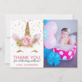 Unicorns in Bloom Hartelijk dank Kaart (Voorkant)