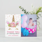 Unicorns in Bloom Hartelijk dank Kaart (Staand voorkant)