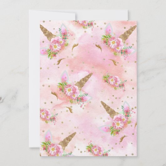 Unicorns in Bloom Hartelijk dank Kaart (Achterkant)