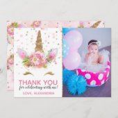 Unicorns in Bloom Hartelijk dank Kaart (Voorkant / Achterkant)