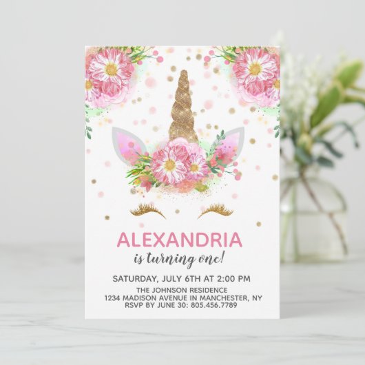 Unicorns in Bloom Kaart (Staand voorkant)