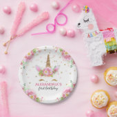 Unicorns in Bloom Papieren Bordje (Feest)
