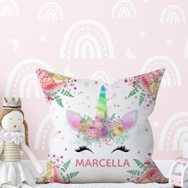 Unicorns in Bloom Reversible Pillow Kussen