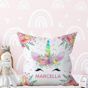 Unicorns in Bloom Reversible Pillow Kussen