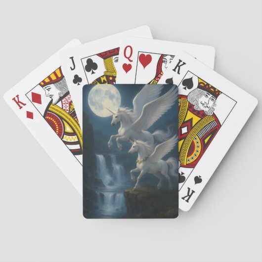 Unicorns in flight -Playing cards Pokerkaarten (Achterkant)