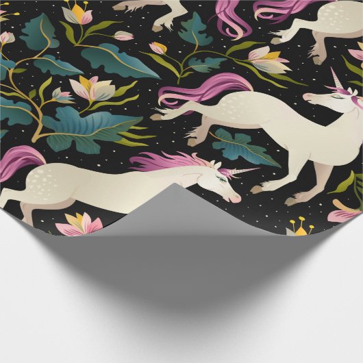 Unicorns in het bos cadeaupapier (Hoek)