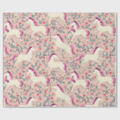 Unicorns in het roze bos cadeaupapier (Vlak)