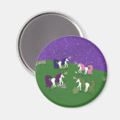 Unicorns in het veld onder de Cartoon van het Paar Magneet (Voorkant / Achterkant)