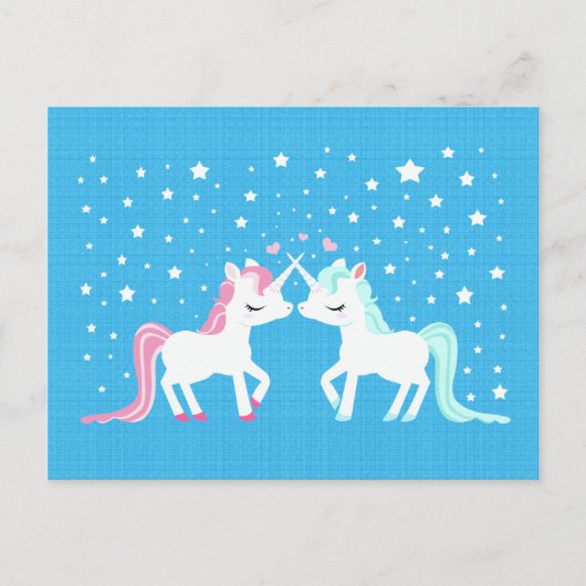 Unicorns in love Postcard Briefkaart (Voorkant)
