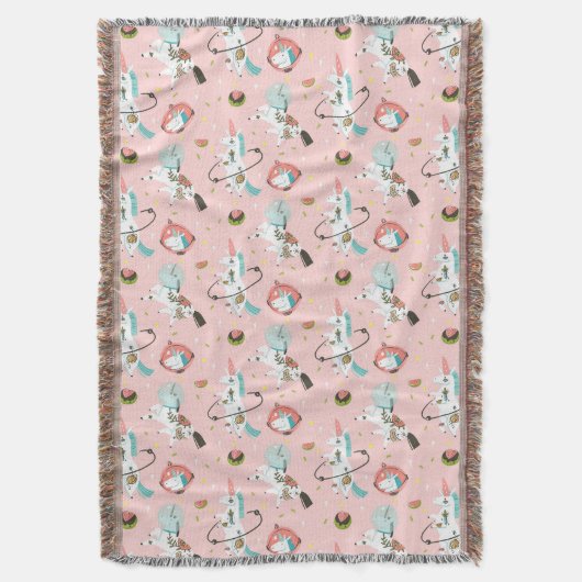 Unicorns in ruimtetype deken (Voorkant Verticaal)