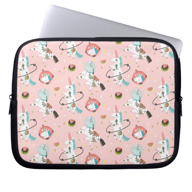 Unicorns in ruimtetype laptop sleeve (Voorkant)