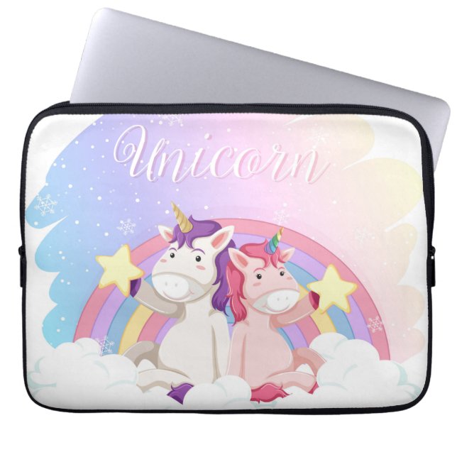 Unicorns laptophoes laptop sleeve (Voorkant)