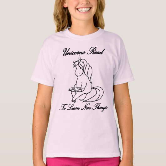Unicorns lezen om nieuwe dingen te leren T-Shirt - (Voorkant)