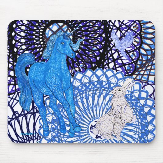 Unicorns Love Rabbits Muismat (Voorkant)