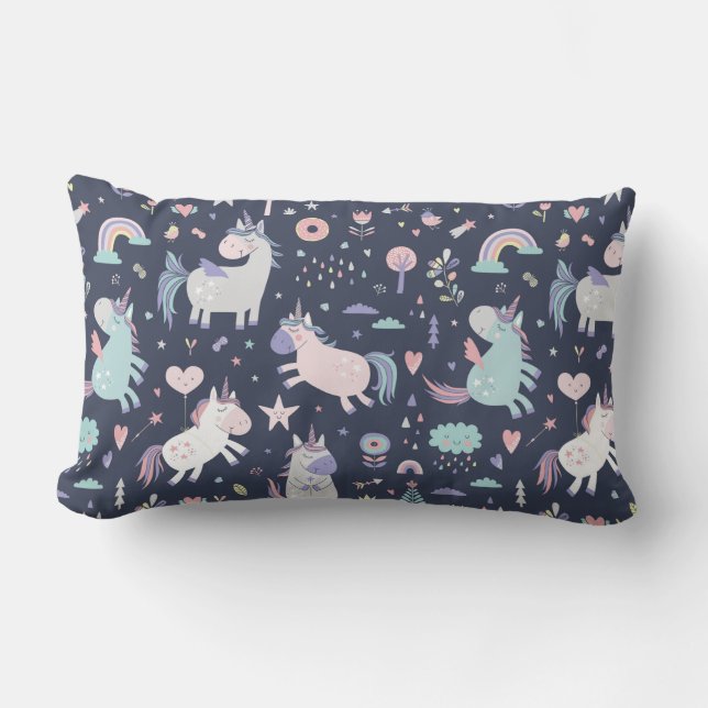 Unicorns Lumbar Pillow Kussen (Voorkant)