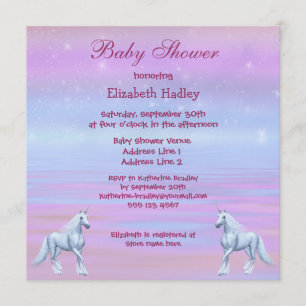 Unicorns Magical Fantasy Girls Baby shower Kaart