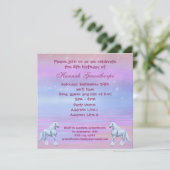 Unicorns Magical Fantasy Girls Birthday Party Kaart (Staand voorkant)