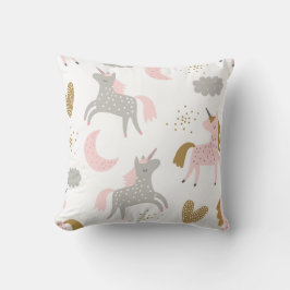 Unicorns Magical Pink Grey Boho Girly Cute Kussen