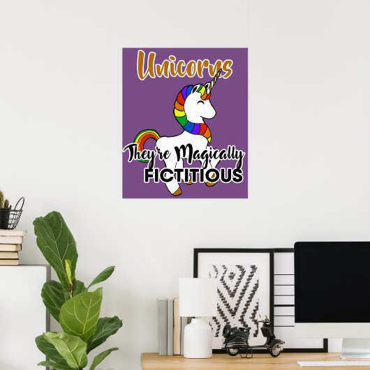 Unicorns Magisch Fictious Funny Poster (Thuiskantoor)