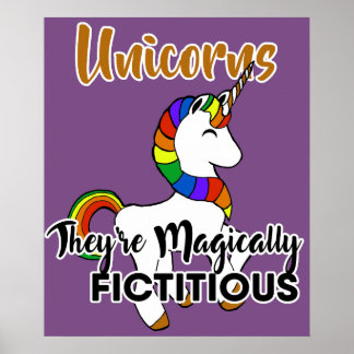Unicorns Magisch Fictious Funny Poster