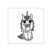 Unicorns met vlinder op neus Rubberstempel (Afrduk)