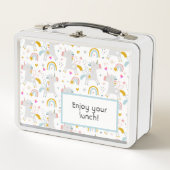 Unicorns Metal Lunch Box Editable Text (Voorkant)