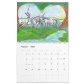 Unicorns Moons Lunar Pegasus Paarse Blue Horse Kalender (Feb 2026)