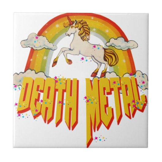 Unicorns of Death Metal Tegeltje (Voorkant)