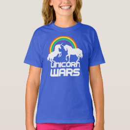 Unicorns oorlogen met regenboog t-shirt
