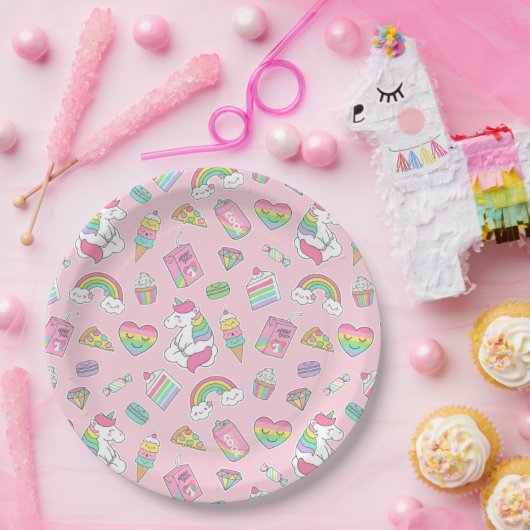 Unicorns Papieren Bordje (Feest)