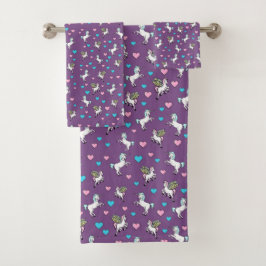 Unicorns, Pegasus en Hearts Bad Handdoek