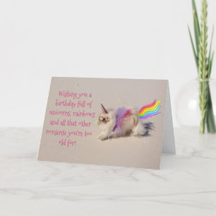 Unicorns, Rainbogen en Birthdays Kaart