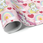 Unicorns, Rainbows and Hearts Pattern Cadeaupapier (Rol Hoek)