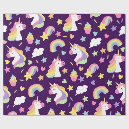 Unicorns & Rainbows Cadeaupapier (Vlak)
