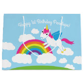 Unicorns & Rainbows Cute 1st Birthday Party Theme Groot Cadeauzakje (Voorkant)