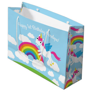 Unicorns & Rainbows Cute 1st Birthday Party Theme Groot Cadeauzakje