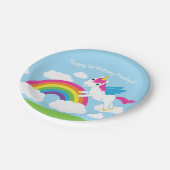 Unicorns & Rainbows Cute 1st Birthday Party Theme Papieren Bordje (Gekanteld)