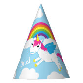 Unicorns & Rainbows Kind Birthday Party Cute Feesthoedjes (Voorkant)