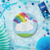 Unicorns & Rainbows Kind Birthday Party Cute Papieren Bordje (Feest)