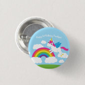 Unicorns & Rainbows Kind Birthday Party Cute Ronde Button 3,2 Cm (Voorkant /achterkant)