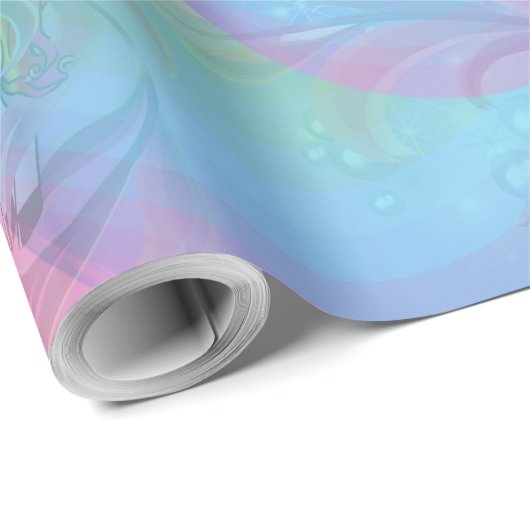 Unicorns, regenboogspiraaltjes voor dikpasteitjes. cadeaupapier (Rol Hoek)