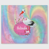 Unicorns, regenboogspiraaltjes voor dikpasteitjes. cadeaupapier (Vlak)