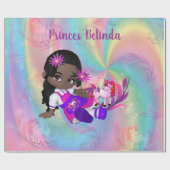 Unicorns, regenboogspiraaltjes voor dikpasteitjes. cadeaupapier (Vlak)