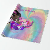Unicorns, regenboogspiraaltjes voor dikpasteitjes. cadeaupapier (Uitgerold)