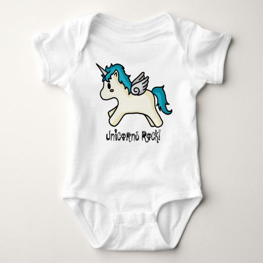 Unicorns Rock [Blue] Baby Creeper Romper (Voorkant)