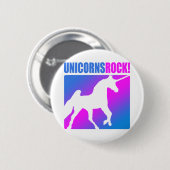 Unicorns Rock! Ronde Button 5,7 Cm (Voorkant /achterkant)